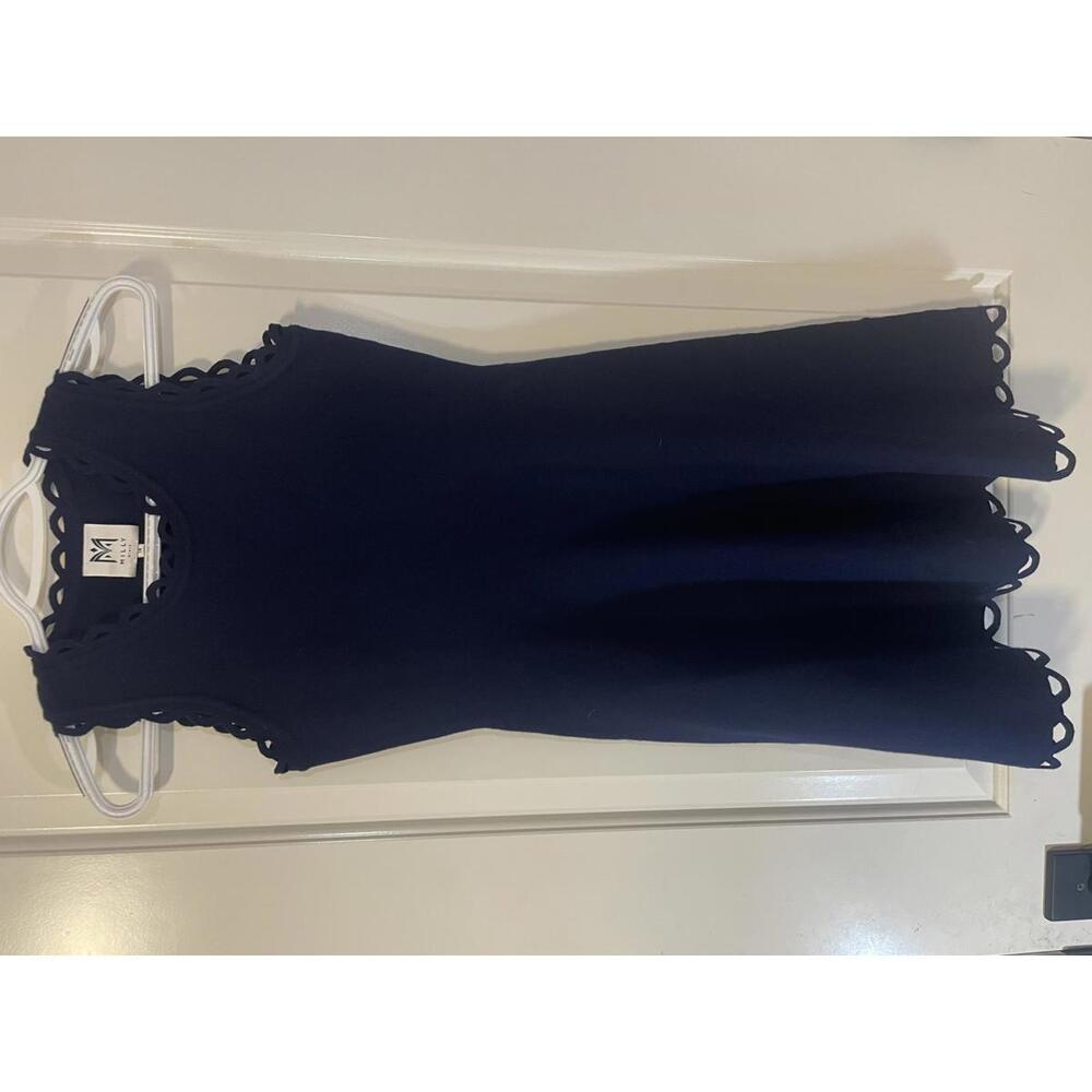 Milly Minis Navy Blue Dress with Scalloped Edges - Size 14